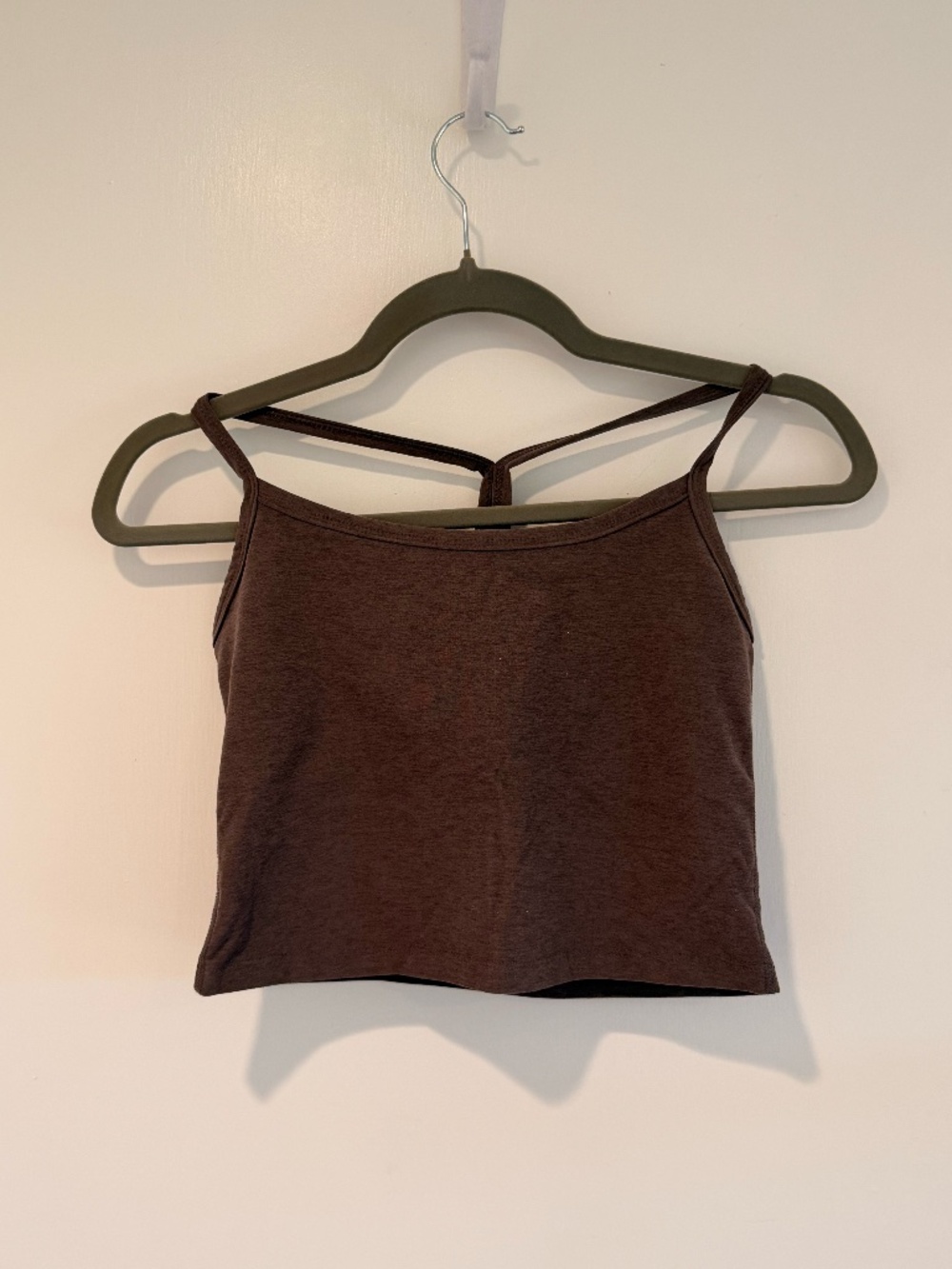 Beyond Yoga Brown Cropped Tank with Strappy Back